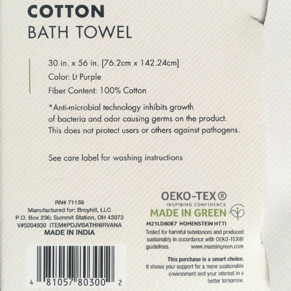 3 new LAVENDER Broyhill Jacquard Textured Velour 100% Cotton Bath Towels THICK - Picture 5 of 5